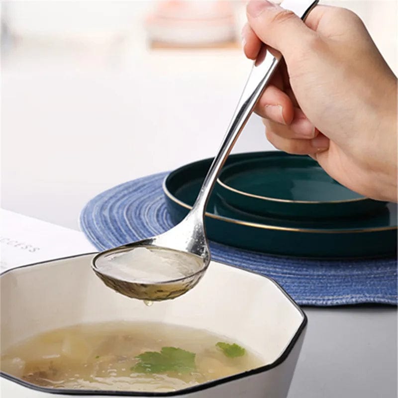 304 Stainless Steel Long Handle Soup Spoon Colander Hot Pot Ramen Scoop Bouillon Tablespoons Skimmer Kitchen Dishes Tableware - SHOWLU FASHION STORE