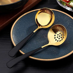 304 Stainless Steel Long Handle Soup Spoon Colander Hot Pot Ramen Scoop Bouillon Tablespoons Skimmer Kitchen Dishes Tableware - SHOWLU FASHION STORE