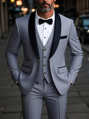 Men's Premium Three-Piece Suit Set, Includes Oversized Jacket, Pants, and Vest, Suitable for Formal Occasions, Weddings, Work Attire, Holiday Gifts