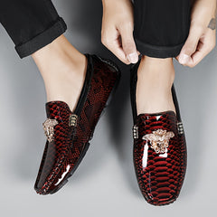 Men'S Fashion Loafers, PU Upper, Inner & Insole, Durable Rubber Sole, Slip-On Design, Low Top, Solid Color with Random Pattern, for Daily Wear SHOWLU FASHION STORE