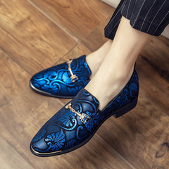 Men'S Fashion Slip-On Loafers, Casual Korean British Style, All-Season Versatile Business Faux Shoes, Trendy Pointed Toe, Breathable Rubber Sole, Casual Outdoor Hiking Footwear, 46 Size SHOWLU FASHION STORE