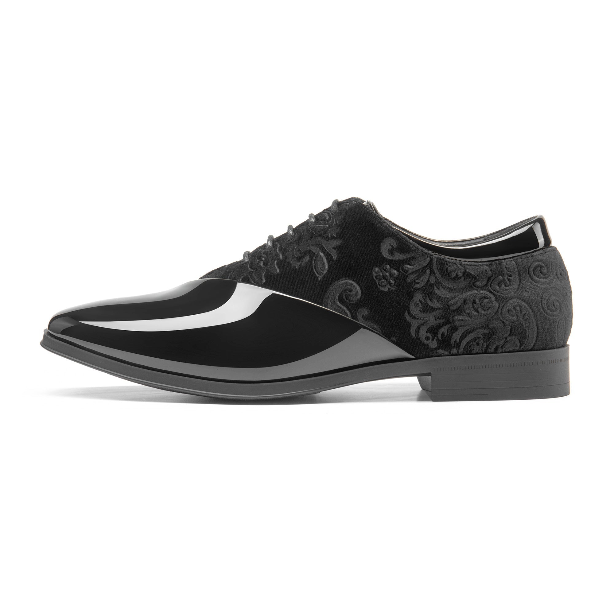 Men's formal tuxedo shoes, classic patent leather velvet lace-up formal cardan oxford shoes for evening parties SHOWLU FASHION STORE