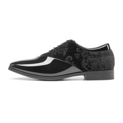 Men's formal tuxedo shoes, classic patent leather velvet lace-up formal cardan oxford shoes for evening parties SHOWLU FASHION STORE
