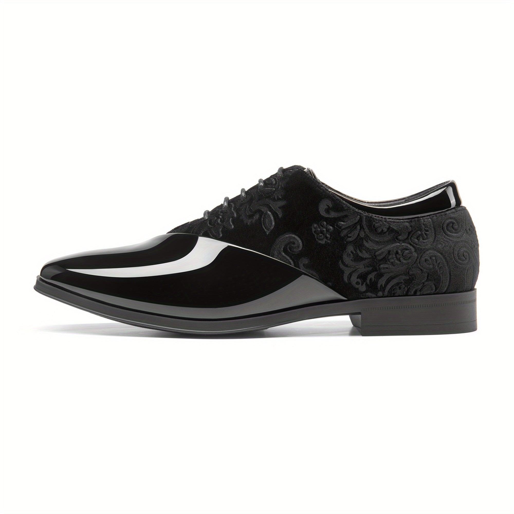 Bruno Marc Classic Glossy Velvet Men's Dress Shoes - Formal Oxford Lace-up Caden SHOWLU FASHION STORE