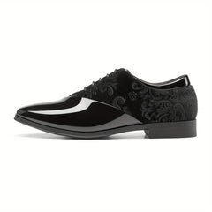 Bruno Marc Classic Glossy Velvet Men's Dress Shoes - Formal Oxford Lace-up Caden SHOWLU FASHION STORE