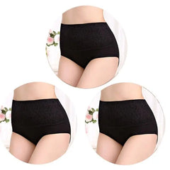 Showlu Fashion Store 0 3pcs black / L / 3pcs 3Pcs Cotton Panties for Women Plus Size Underwear High Waist Abdominal Briefs Female Girl Postpartum Recovery Panties Women's