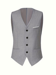 Men's Premium Three-Piece Suit Set, Includes Oversized Jacket, Pants, and Vest, Suitable for Formal Occasions, Weddings, Work Attire, Holiday Gifts