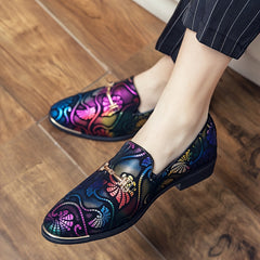 Men'S Fashion Slip-On Loafers, Casual Korean British Style, All-Season Versatile Business Faux Shoes, Trendy Pointed Toe, Breathable Rubber Sole, Casual Outdoor Hiking Footwear, 46 Size SHOWLU FASHION STORE