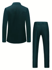 Men'S Classic One - Button Suit - 2 - Piece Suit - Vest - Stylish And Orthodox Professional Attire - Suitable For Weddings, Job Interviews, Weddings, Parties And Gatherings