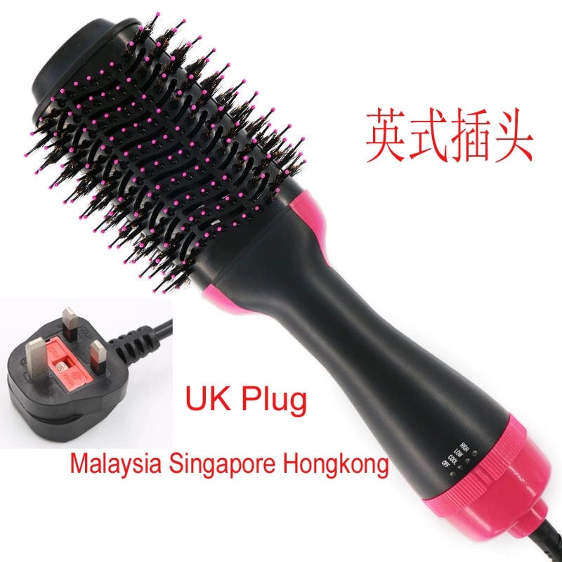 4 In1 Hair Dryer Brush Curler Straightener Anion Puffy Hot Air Comb - SHOWLU FASHION STORE