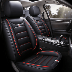 5 Car Seat Covers Faux Leather Seat Covers Full Set For Car Sedan SUV Truck Vans Front & Rear Seat Cushion Protector Wear-resistant, Breathable And Easy To Clean