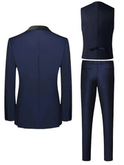 Men's Premium Three-Piece Suit Set, Includes Oversized Jacket, Pants, and Vest, Suitable for Formal Occasions, Weddings, Work Attire, Holiday Gifts
