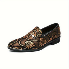 Men'S Fashion Slip-On Loafers, Casual Korean British Style, All-Season Versatile Business Faux Shoes, Trendy Pointed Toe, Breathable Rubber Sole, Casual Outdoor Hiking Footwear, 46 Size SHOWLU FASHION STORE