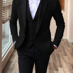 Men's 3pcs Suit Shawl Lapel Formal Wedding Party Events Vintage Western Suit Casual Business Workwear Suit 34S 36S 38S 40R 42R 11.62gal 12.15gal