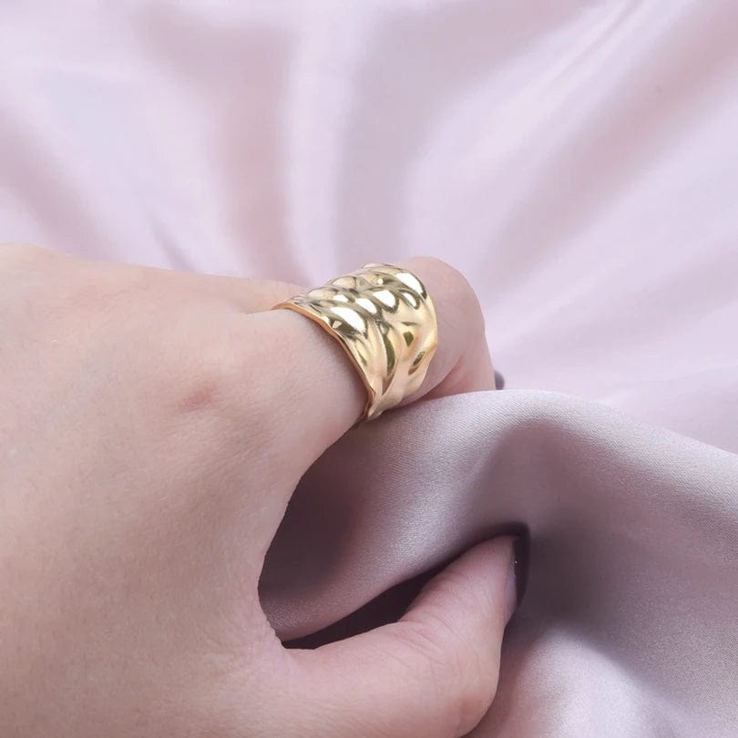 4pcs New Fashion Minimalism Wide Rings for Women Men Stainless Steel Punk Opening Finger Ring Jewelry Party Birthday Friend Gift - SHOWLU FASHION STORE