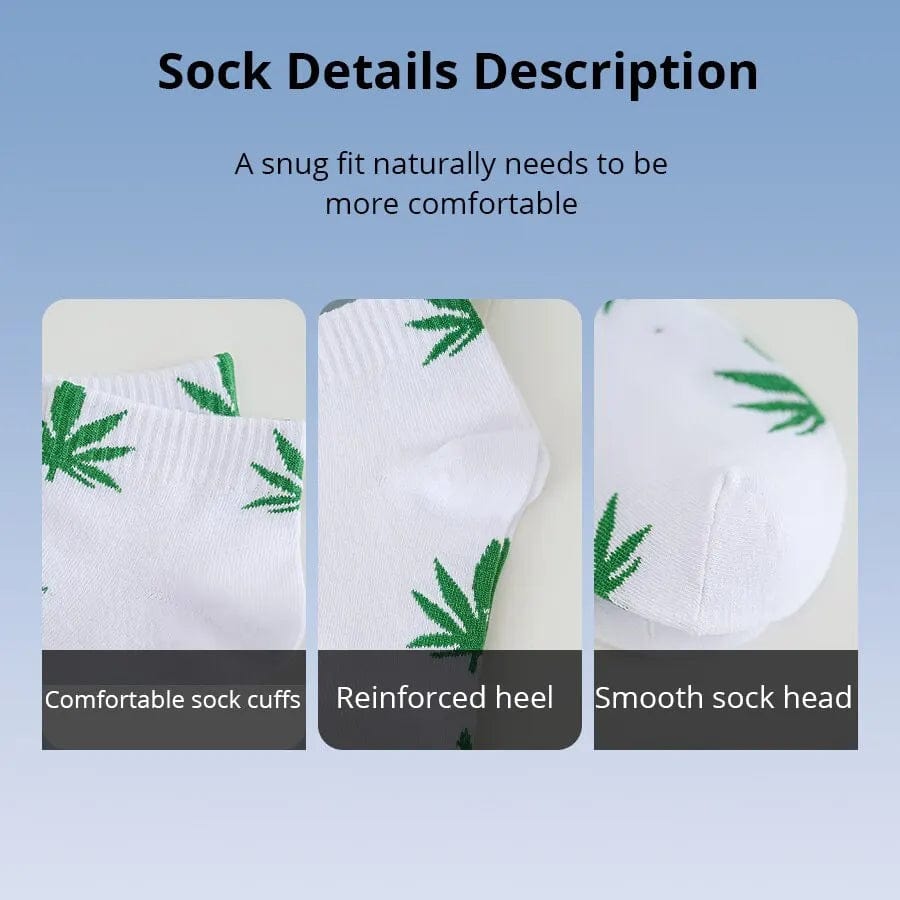 5 Pairs Maple Leaf Men's Short Socks Version Trendy Street Hip Hop Skateboard Ins Low Top Basketball Boat Socks - SHOWLU FASHION STORE