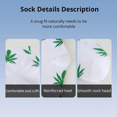 5 Pairs Maple Leaf Men's Short Socks Version Trendy Street Hip Hop Skateboard Ins Low Top Basketball Boat Socks - SHOWLU FASHION STORE