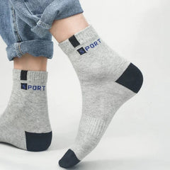 5 Pairs Men Bamboo Fiber Autumn Winter Men Socks Breathable Cotton Sports Sock Breathable Deodorant Business Socks Size 37 - 43 - SHOWLU FASHION STORE
