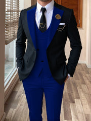 Men's 3pcs Suit Color Block Wedding Formal Party Events Tuxedo Suit Elegant Casual Working Business Suit 34S 36S 38S 40R 42R 44R 12.15gal