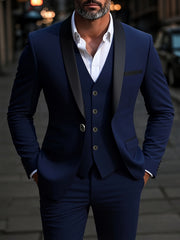 Men's Premium Three-Piece Suit Set, Includes Oversized Jacket, Pants, and Vest, Suitable for Formal Occasions, Weddings, Work Attire, Holiday Gifts