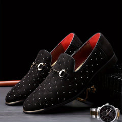 Glittering Mens Horsebit Loafers with Rhinestones - Ultra-Comfortable, Non-Slip Slip-Ons for Spring & Summer - Stylish Mens Dress Shoes SHOWLU FASHION STORE
