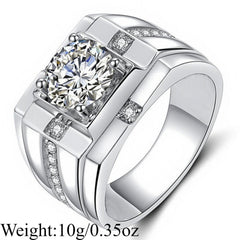 Fashion Front Guard Style Sparkling Synthetic Zirconia Men's Ring Light Luxury Elegant Fashion Party Birthday Gift Jewelry SHOWLU FASHION STORE