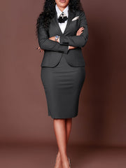 Formal Jacket and Pencil Skirt Set Suit Top Half-Skirts Outfit, Skirt Suit, Two Piece Setted Women Outfits Skirt Set, Skirt Suit Set for Women, Two Piece Skirt Set, Two Piece Set Women Outfits Skirt, Office Attire, Work Wardr