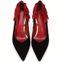 TDD Floral High Heels for Women Stiletto Pointed Toe Pumps Closed Toe Dressy Comfortable Sexy Elegantes Faux Wedding Slip On Formal Prom Sparkly 3 Inch Shoes