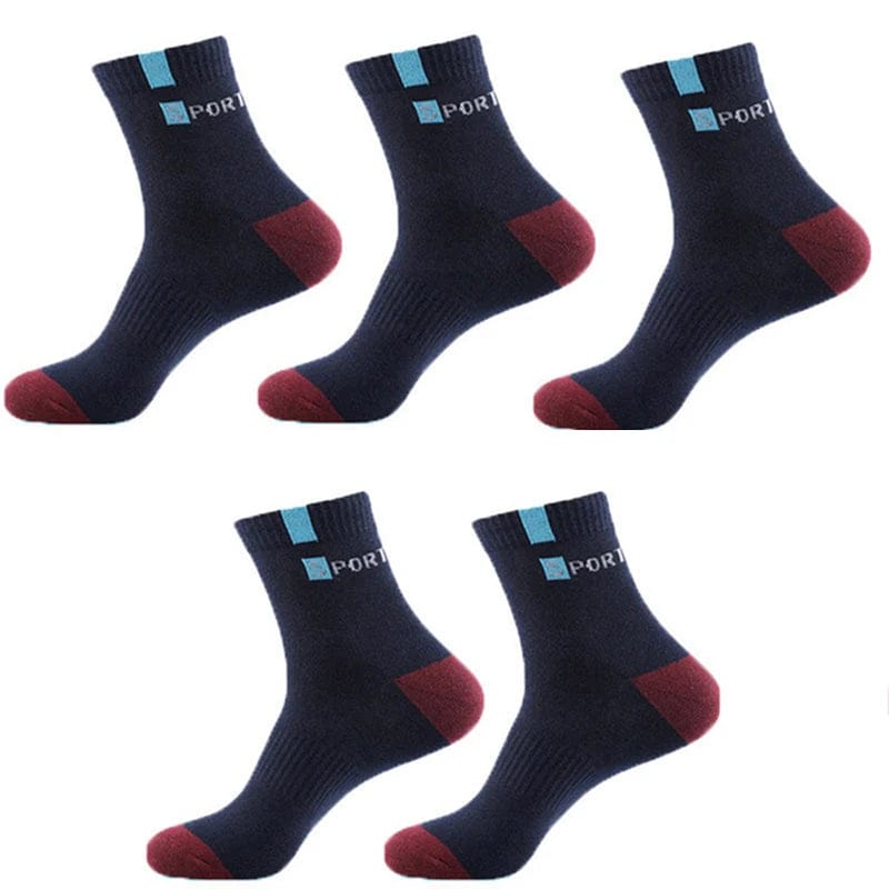 5Pairs Men Bamboo Fiber Autumn Winter Men Socks Breathable Cotton Sports Sock Breathable Deodorant Business Socks Size 37 - 43 - SHOWLU FASHION STORE