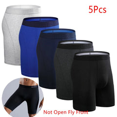 5pcs 2023 New Style Cotton Boxer Long Leg Underwear For Man Shorts Big Size And Panties Homme Luxury Brand Boxerhomme Underpants - SHOWLU FASHION STORE