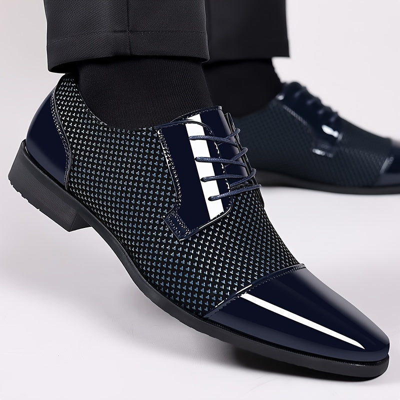[Stylish Oxford Shoes] Comfortable Men's Black & White Oxford Dress Shoes - Business Casual Lace-Up Loafers with Rubber Sole, PU Upper & Inner Lining SHOWLU FASHION STORE