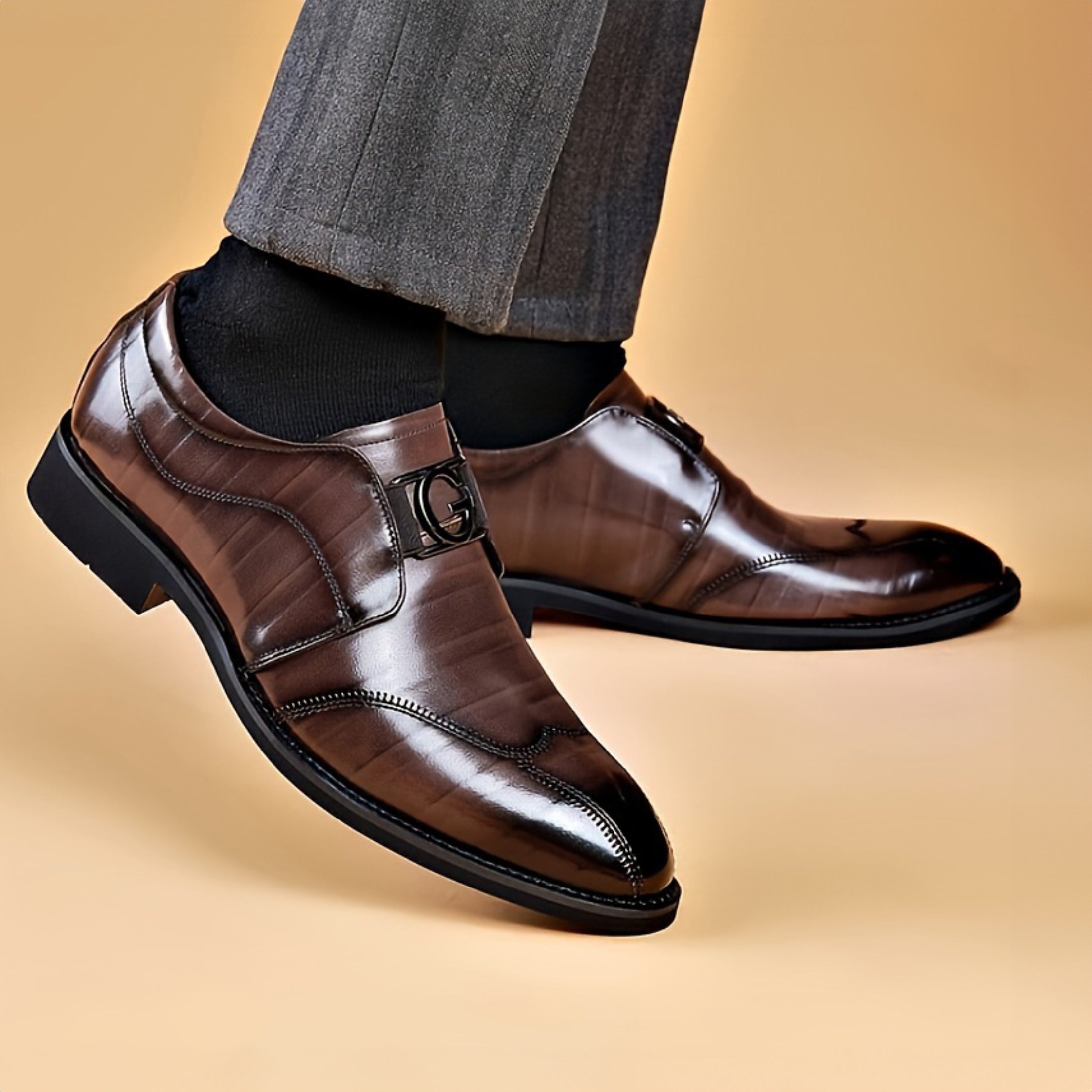 Patent Leather Oxford Loafers - Men's High Gloss Casual Lace Up Business Trendy Dress Shoes SHOWLU FASHION STORE