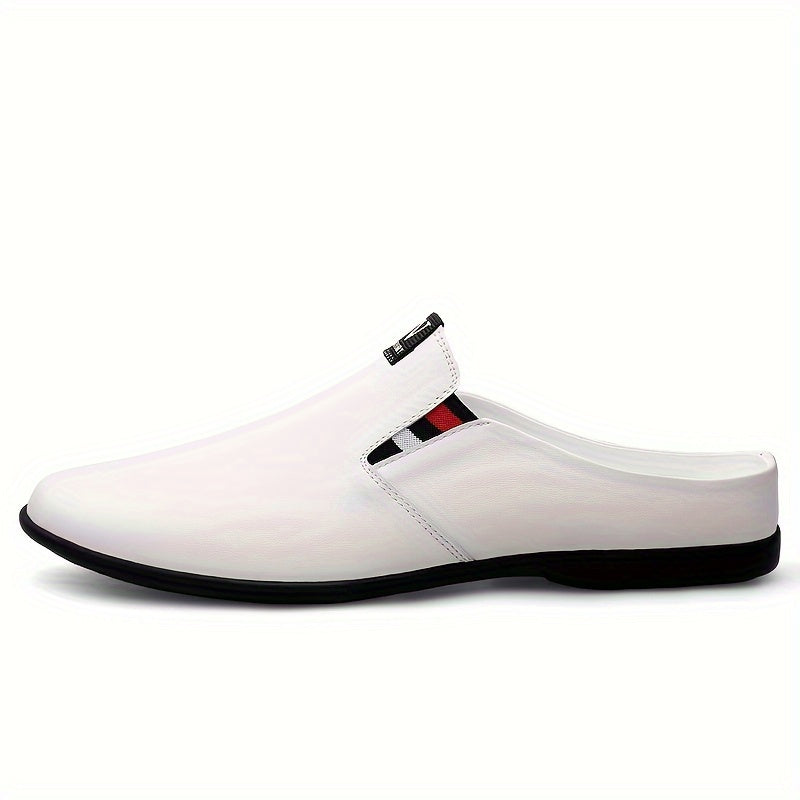 Men's Summer Slip-On Mules - Breathable Split Leather Upper, Non-Slip Rubber Sole, Comfortable PU Inner Lining, Round Toe Design, Casual Style for Casual Attire, Mule Shoes SHOWLU FASHION STORE