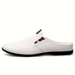 Men's Summer Slip-On Mules - Breathable Split Leather Upper, Non-Slip Rubber Sole, Comfortable PU Inner Lining, Round Toe Design, Casual Style for Casual Attire, Mule Shoes SHOWLU FASHION STORE