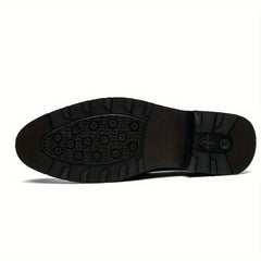 Plus Size Comfy Men's Plaid Slip On Loafer Shoes, Elegant Non Slip Durable Dress Business Footwear SHOWLU FASHION STORE