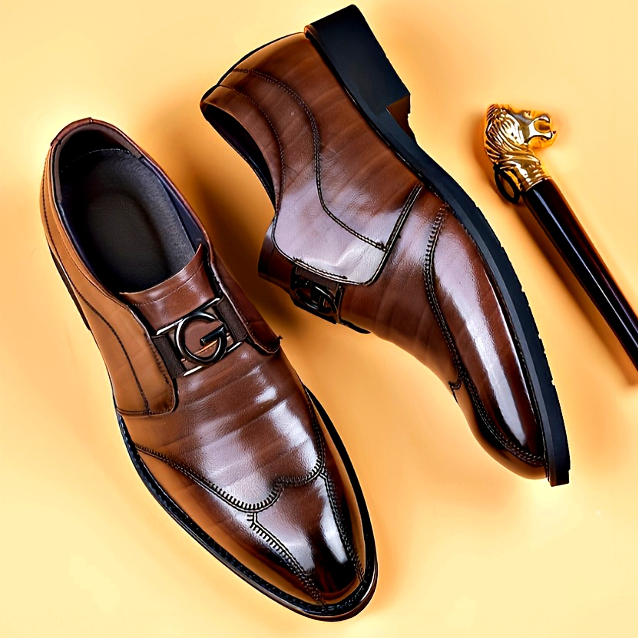 Patent Leather Oxford Loafers - Men's High Gloss Casual Lace Up Business Trendy Dress Shoes SHOWLU FASHION STORE