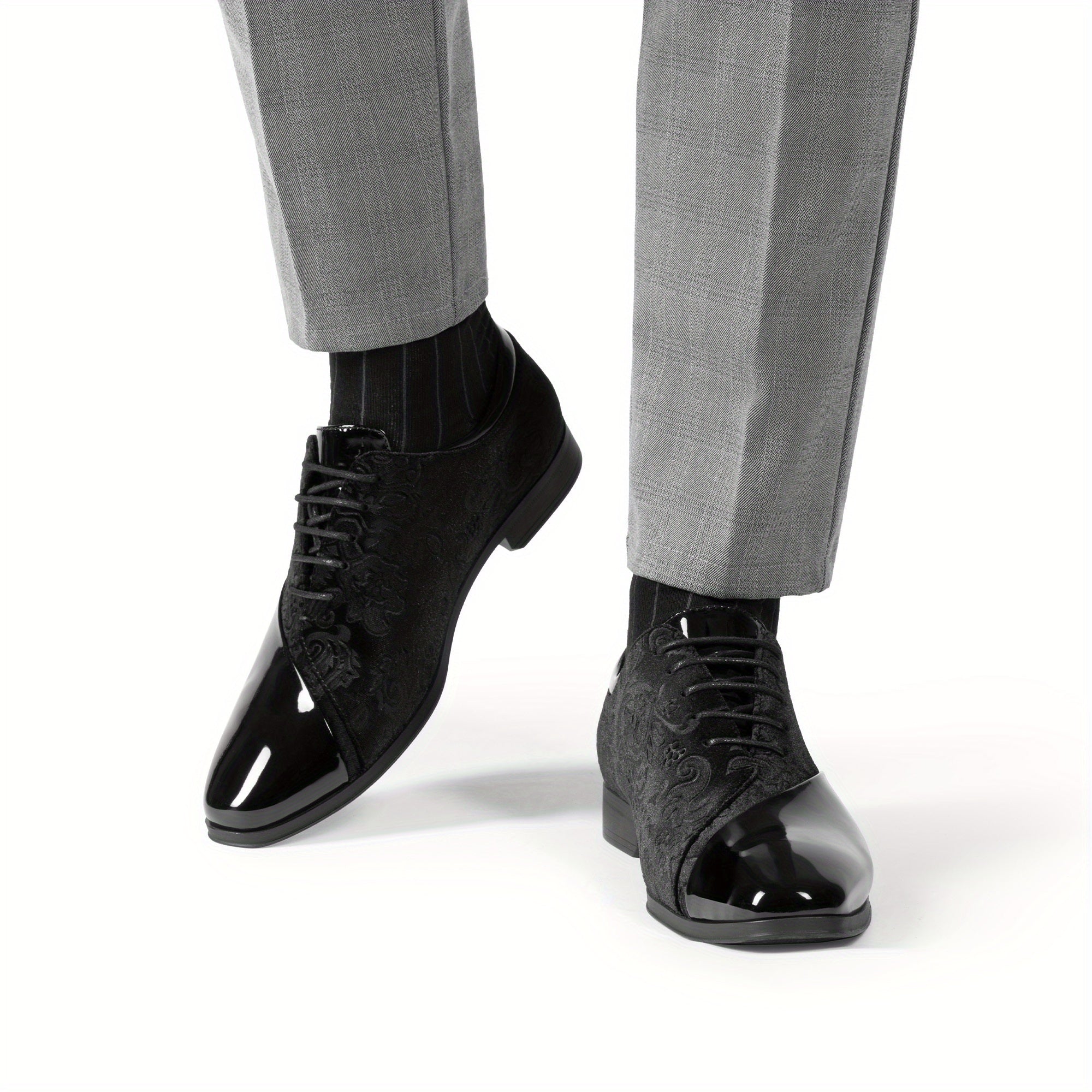 Bruno Marc Classic Glossy Velvet Men's Dress Shoes - Formal Oxford Lace-up Caden SHOWLU FASHION STORE