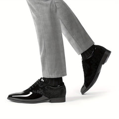 Bruno Marc Classic Glossy Velvet Men's Dress Shoes - Formal Oxford Lace-up Caden SHOWLU FASHION STORE