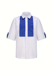 African ethnic style Men's casual suit printed shirt hem slit and rubber pants 2pcs set