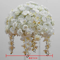 70/60/50/40cm Wedding Table Centerpiece Ball White Rose Orchid Hydrangea Flower Arrangement Party Road Lead Props Window Display - SHOWLU FASHION STORE