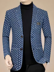 Men'S Fashionable Denim Blazer for Spring And Autumn.