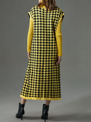 New Arrival Women's Fashionable Versatile Elegant Urban Houndstooth Loose Cardigan Sweater