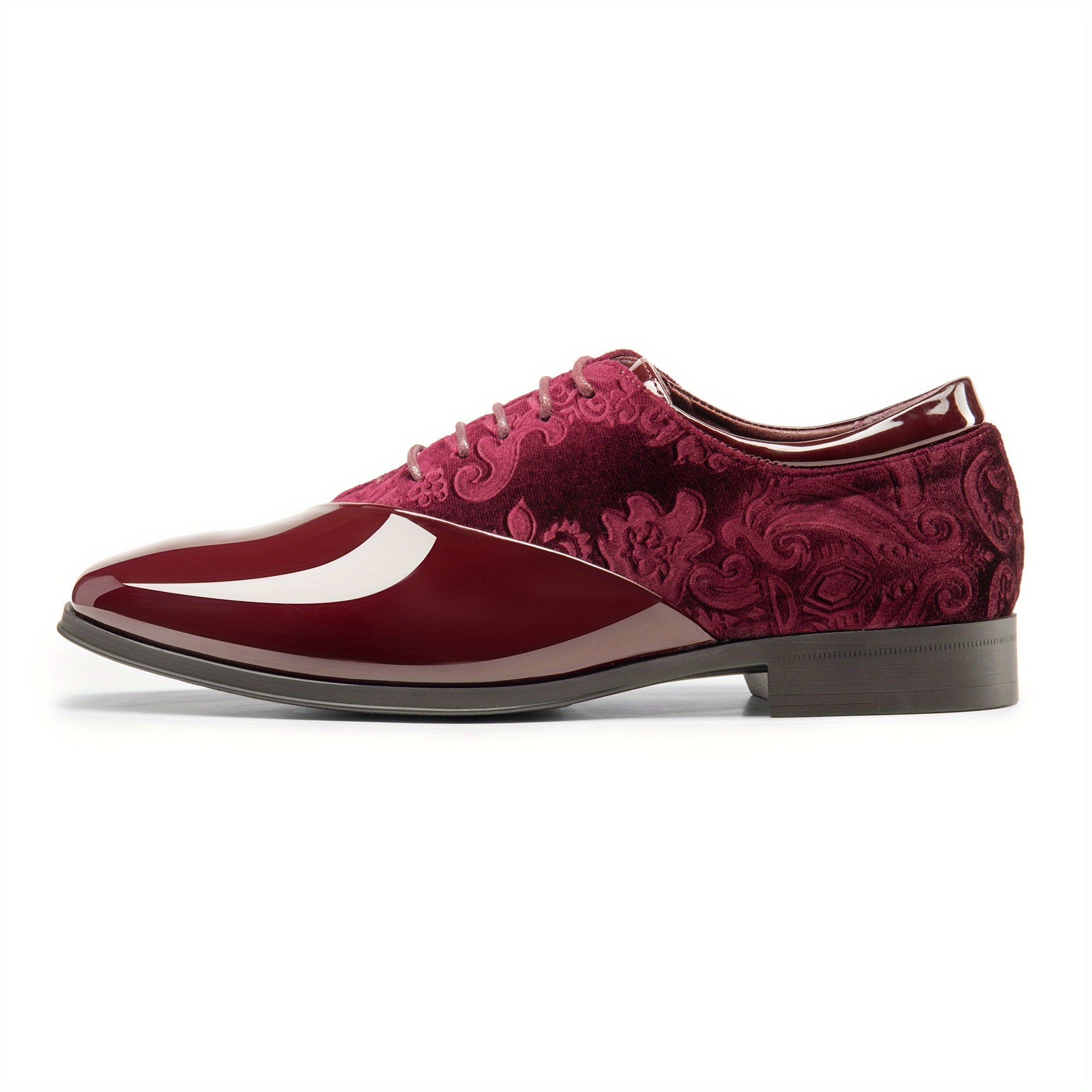 Bruno Marc Classic Glossy Velvet Men's Dress Shoes - Formal Oxford Lace-up Caden SHOWLU FASHION STORE