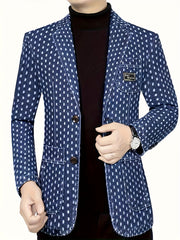 Men'S Fashionable Denim Blazer for Spring And Autumn.