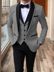 Men's 3pcs Suit Shawl Lapel Formal Wedding Party Events Vintage Western Suit Casual Business Workwear Suit 34S 36S 38S 40R 42R 11.62gal 12.15gal