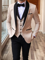 Men's 3pcs Suit Shawl Lapel Formal Wedding Party Events Vintage Western Suit Casual Business Workwear Suit 34S 36S 38S 40R 42R 11.62gal 12.15gal