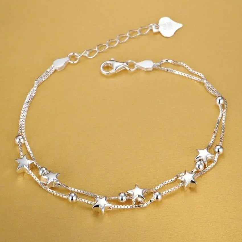 Anel Demosthene General Store 0 LH074 8 Inch 18K Gold Bracelet 5MM Sideways Chain Bracelet For Woman Men Fashion Wedding Engagement 925 Sterling Silver Jewelry Gifts