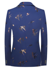 Abstract Gold-Foiled Suit with Maple Leaf Design for Spring And Autumn. SHOWLU FASHION STORE