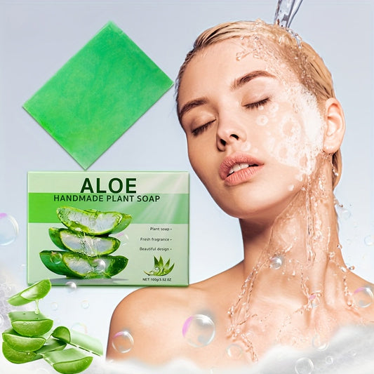 6pcs Handmade Aloe Vera Soap Bars - Deep Cleansing, Moisturizing & Hydrating for Face and Body, Gentle on All Light Beige Types, Unisex Light Beige Care with Plant Extracts, Alcohol-Free, Natural Formula for Soft, Healthy Lig SHOWLU FASHION STORE