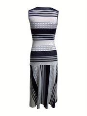 Dresses for Women Women'S Fashionable Printed Sleeveless Off-Shoulder Waist- Dress Women Elegant
